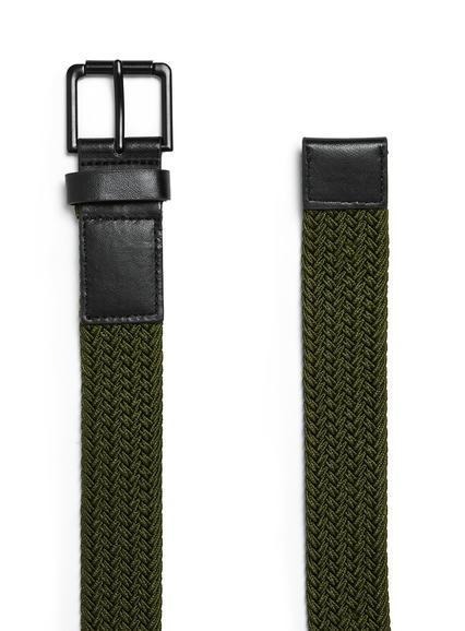 Topman Mens Green Khaki Webbing Belt