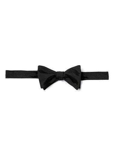 Topman Mens Black Silk Rich Bow Tie
