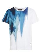 Topman Mens Religion White And Blue Water Print T-shirt