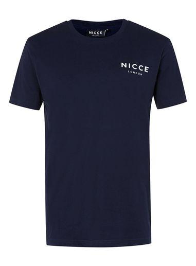 Topman Mens Black Nicce Navy Logo T-shirt