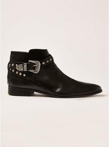 Topman Mens House Of Hounds Black Harpy Stud Buckle Boots