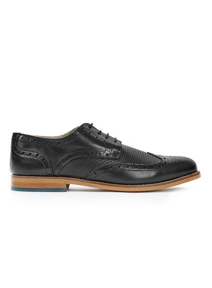 Topman Mens Union Black Leather Brogues