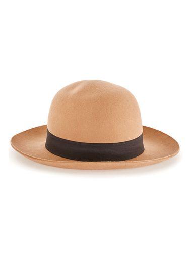 Topman Mens Brown Wool Cream Bowler Hat