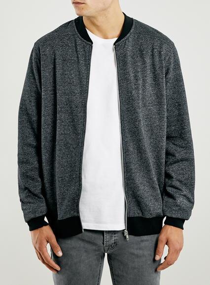 Topman Mens Black Contrast Bomber