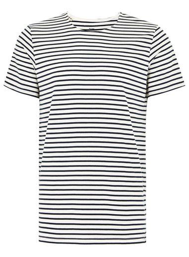 Topman Mens Selected Homme's Black And White Stripe T-shirt