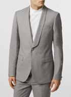 Topman Mens Light Grey Crepe Skinny Fit Tux Jacket With Shawl Collar