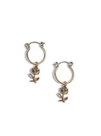 Topman Mens Gold Rose Earrings