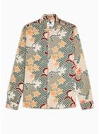 Topman Mens Multi Floral Tile Print Slim Shirt