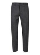 Topman Mens Grey And Blue Check Relaxed Fit Cropped Pants