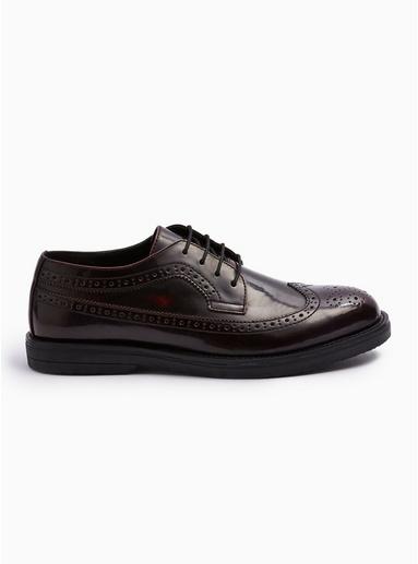 Topman Mens Red Burgundy Pu Angus Brogues