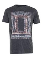 Topman Mens Black Globe Grey Square Print T-shirt*