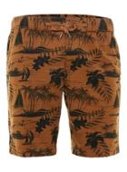 Topman Mens Dc Brown Tropical Print Shorts