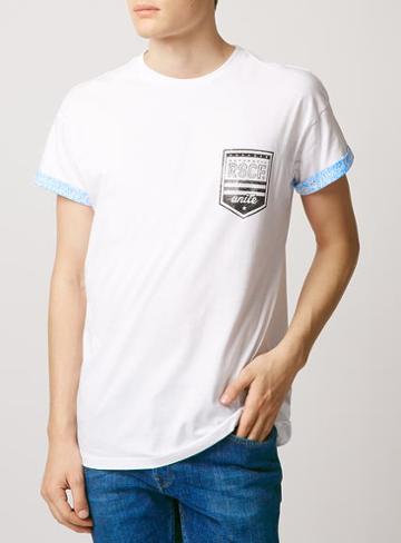 Topman Mens Black White Unite Pattern T-shirt