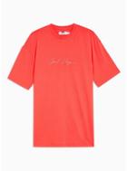 Topman Mens Orange 'good Days' Embroidered T-shirt