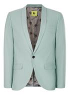 Topman Mens Blue Noose & Monkey Light Green Skinny Fit Suit Jacket