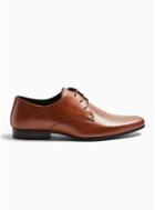 Topman Mens Brown Tan Leather Bright Derby Shoes