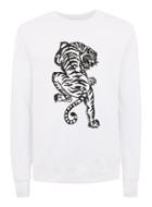 Topman Mens White Flocked Tiger Sweatshirt