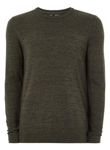 Topman Mens Khaki And Black Twist Sweater
