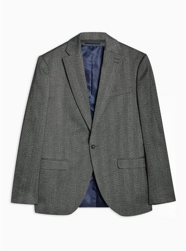 Topman Mens Grey Charcoal Slim Blazer