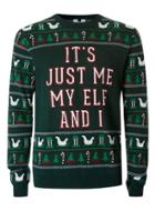 Topman Mens Green Me My Elf And I Ugly Sweater