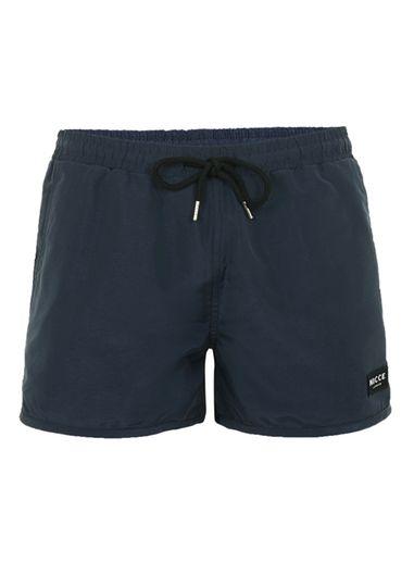 Topman Mens Blue Nicce Navy Taped Swim Shorts