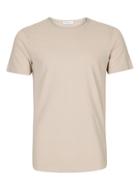 Topman Mens Brown Selected Homme Stone Curved Hem T-shirt