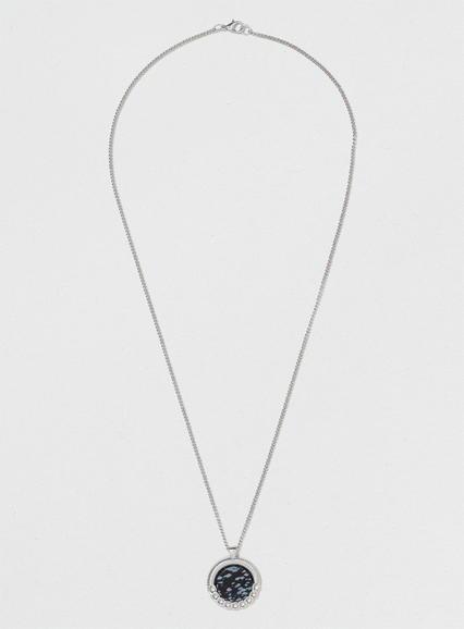 Topman Mens Metallic Semi Precious Pendant Necklace