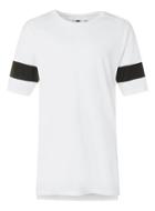 Topman Mens White Sleeve Panel Longline T-shirt