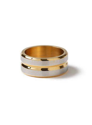 Topman Mens Silver Mixed Metal Ridge Ring*