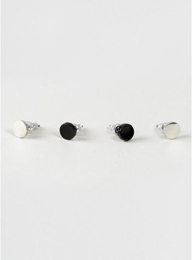 Topman Mens Black 3 Pack Metal Disk Earrings*