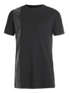Topman Mens Black Pu Stripe Long Line T-shirt