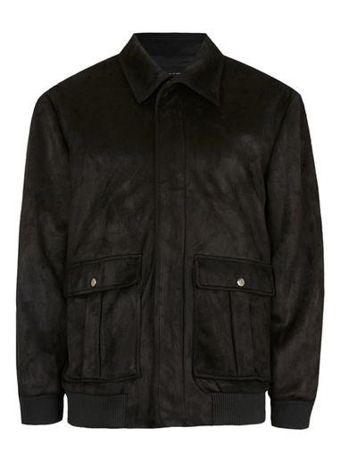 Topman Mens Rogues Of London Black Faux Suede Jacket
