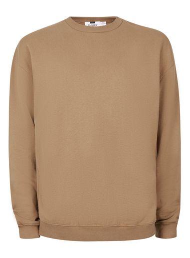 Topman Mens Brown Tan Wash Panelled Oversized Sweatshirt