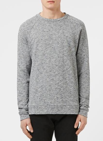 Topman Mens Black Neppy Sweatshirt