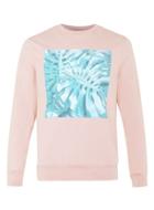 Topman Mens Pink Leaf Panel Print Sweatshirt