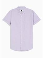 Topman Mens Purple Lilac And White Stretch Skinny Oxford Shirt
