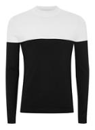 Topman Mens Black And White Turtle Neck Sweater