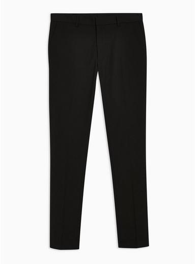Topman Mens Black Super Skinny Fit Smart Trousers