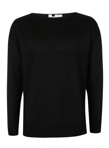 Topman Mens Black Slash Neck Jumper