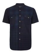 Topman Mens Multi Navy Checked Patchwork Casual Shirt