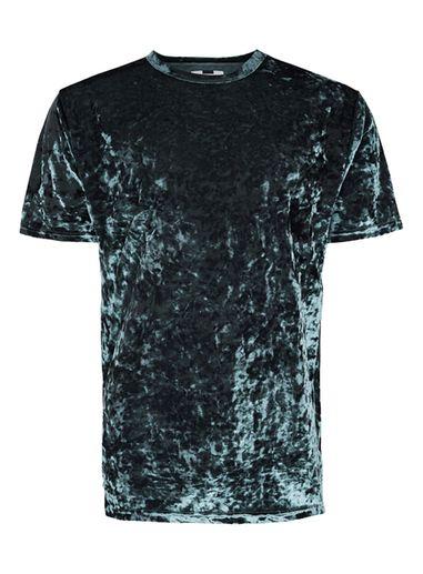 Topman Mens Grey Velour Oversized T-shirt