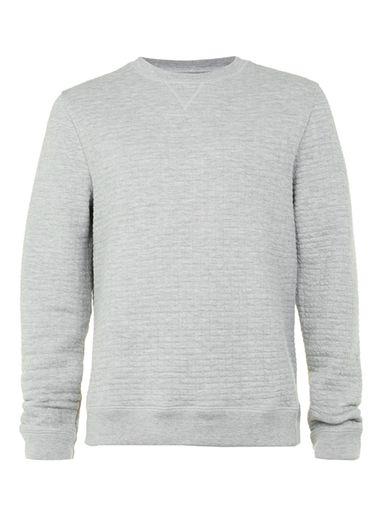 Topman Mens Mid Grey Grey Quilted Sweatshirt