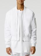 Topman Mens Aaa White Ruched Bomber Jacket