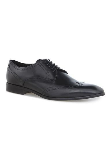 Topman Mens Black Leather 'leo' Brogues
