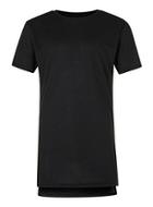 Topman Mens Black Waffle Textured Longline T-shirt