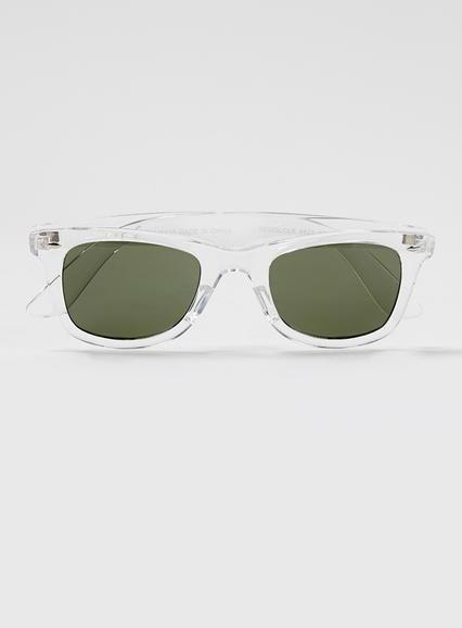 Topman Mens White Clear 50's Classic Sunglasses