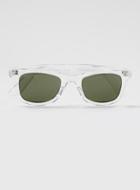 Topman Mens White Clear 50's Classic Sunglasses