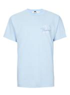 Topman Mens Blue Printed Oversized T-shirt
