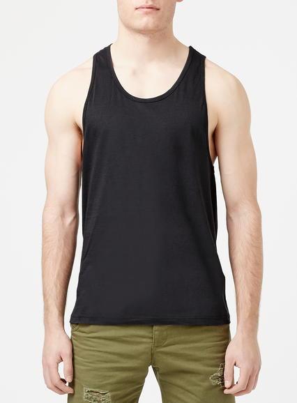 Topman Mens Washed Black Vest