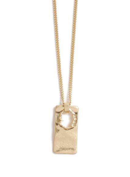Topman Mens Gold Look Cut Out Dog Tag Necklace*